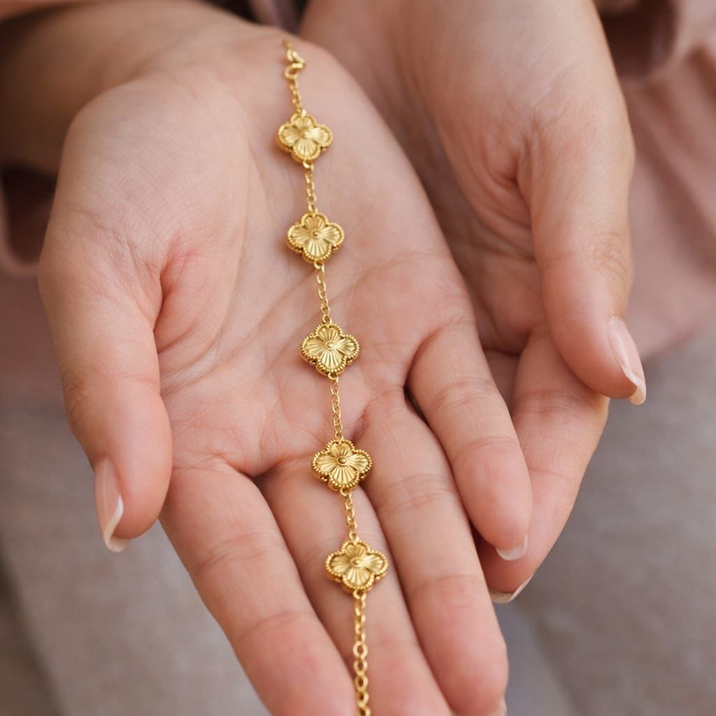 FLOWER CLOVE CHAIN BRACELET