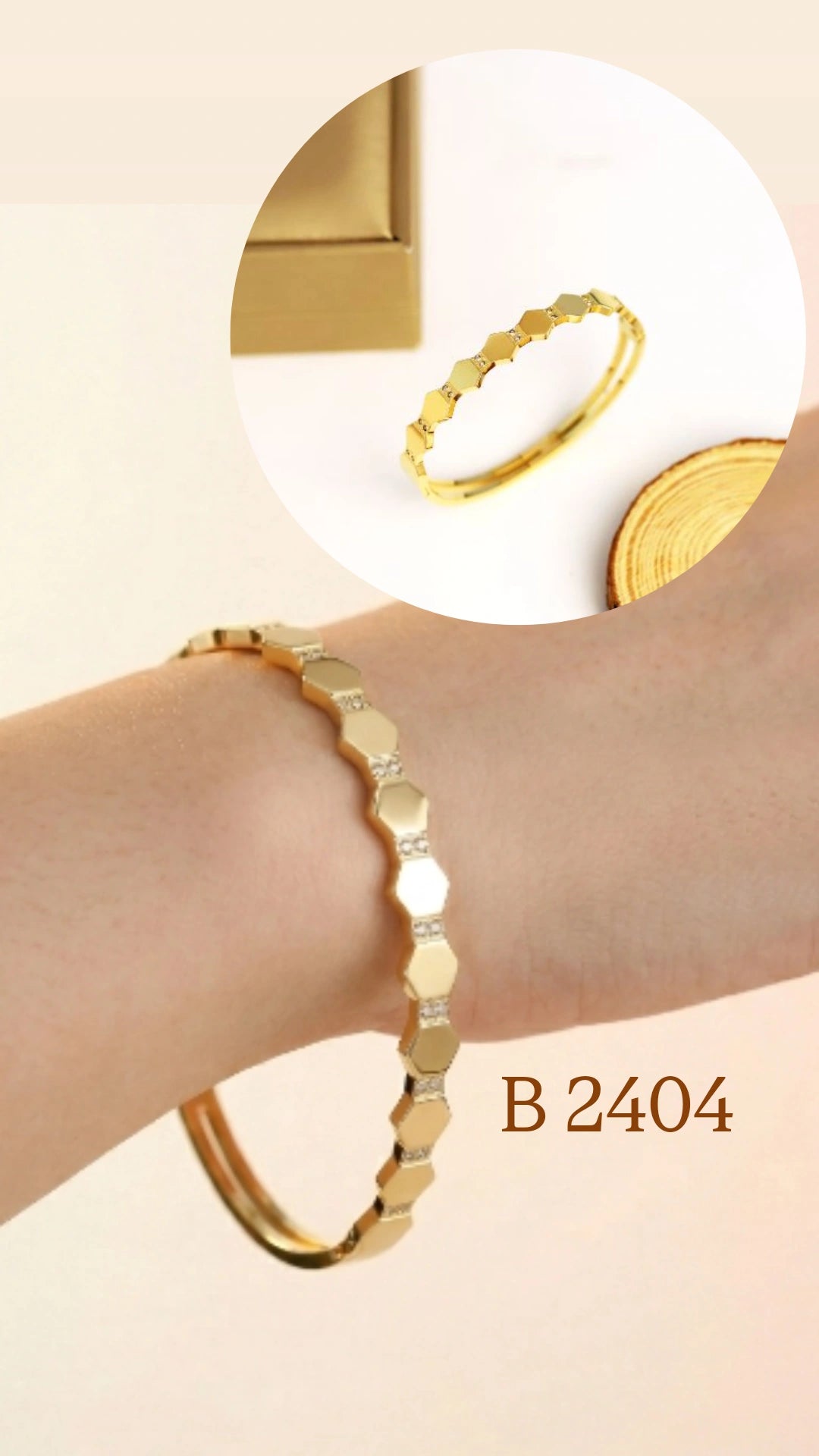 HEXAGONAL STUD BANGLE