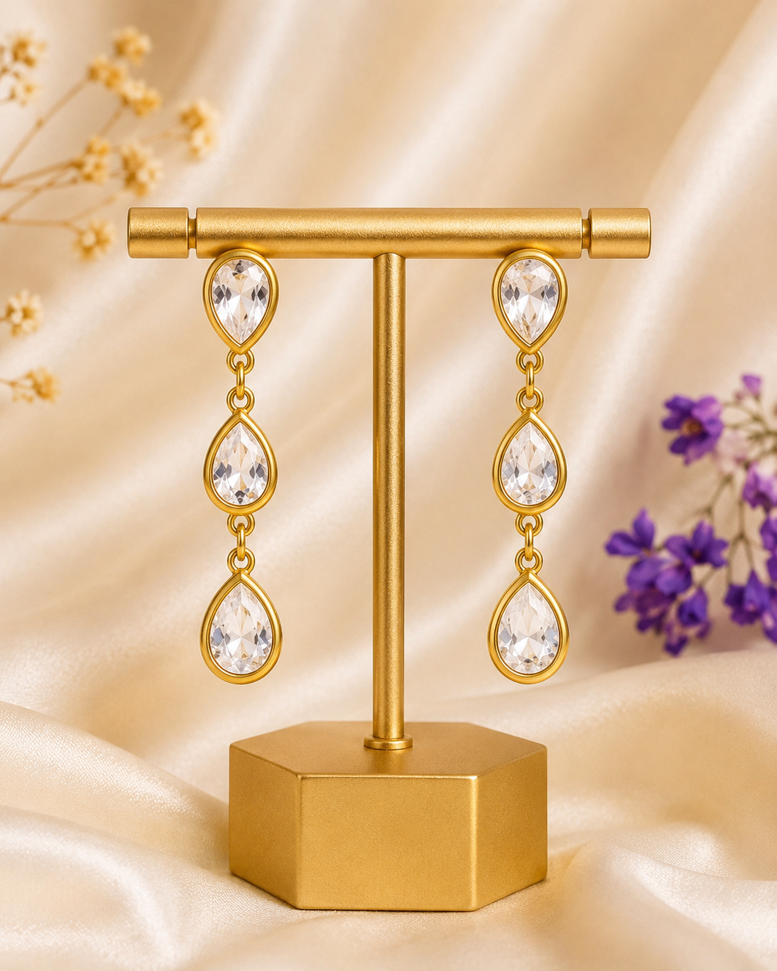 DROPPING 3 LAYER EARRING