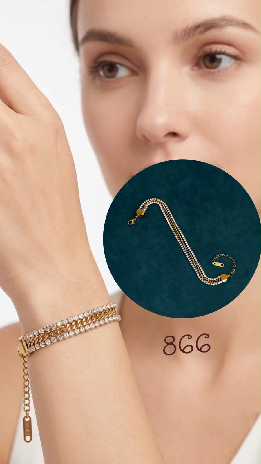 DOUBLE STUDDED LAYERED BRACELET