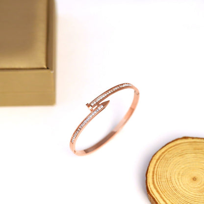 ROSE GOLD STUDDED KADA BRACELET