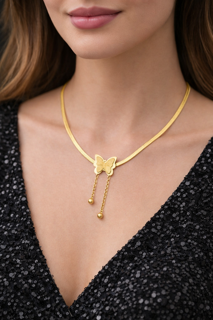 BUTTERFLY TASSELS NECKLACE