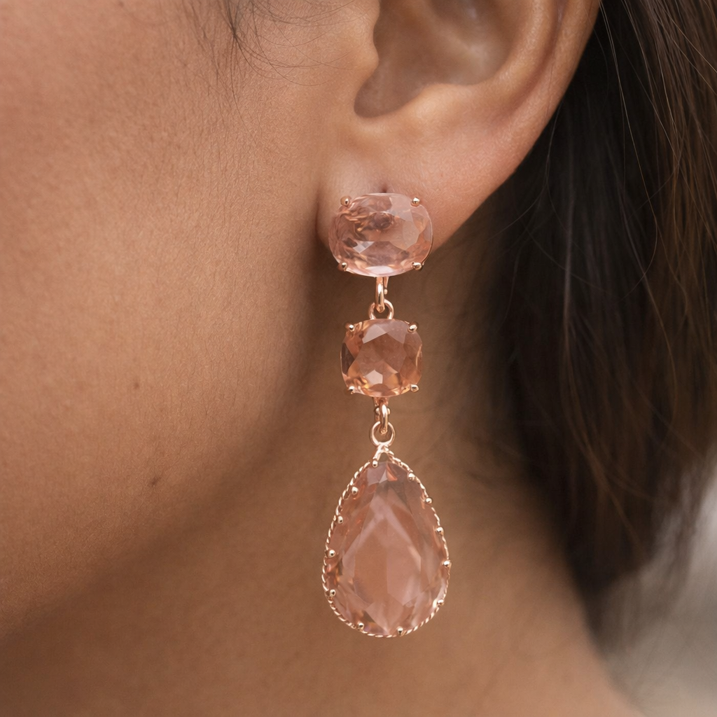 CRYSTAL PINK EARRINGS