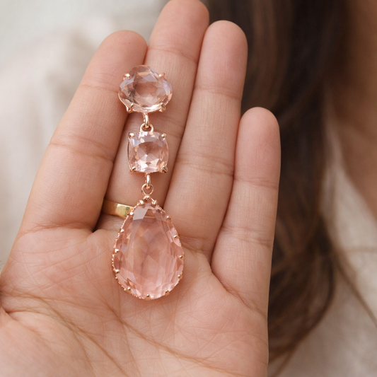 CRYSTAL PINK EARRINGS