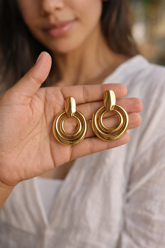 DOUBLE ROUND EARRINGS