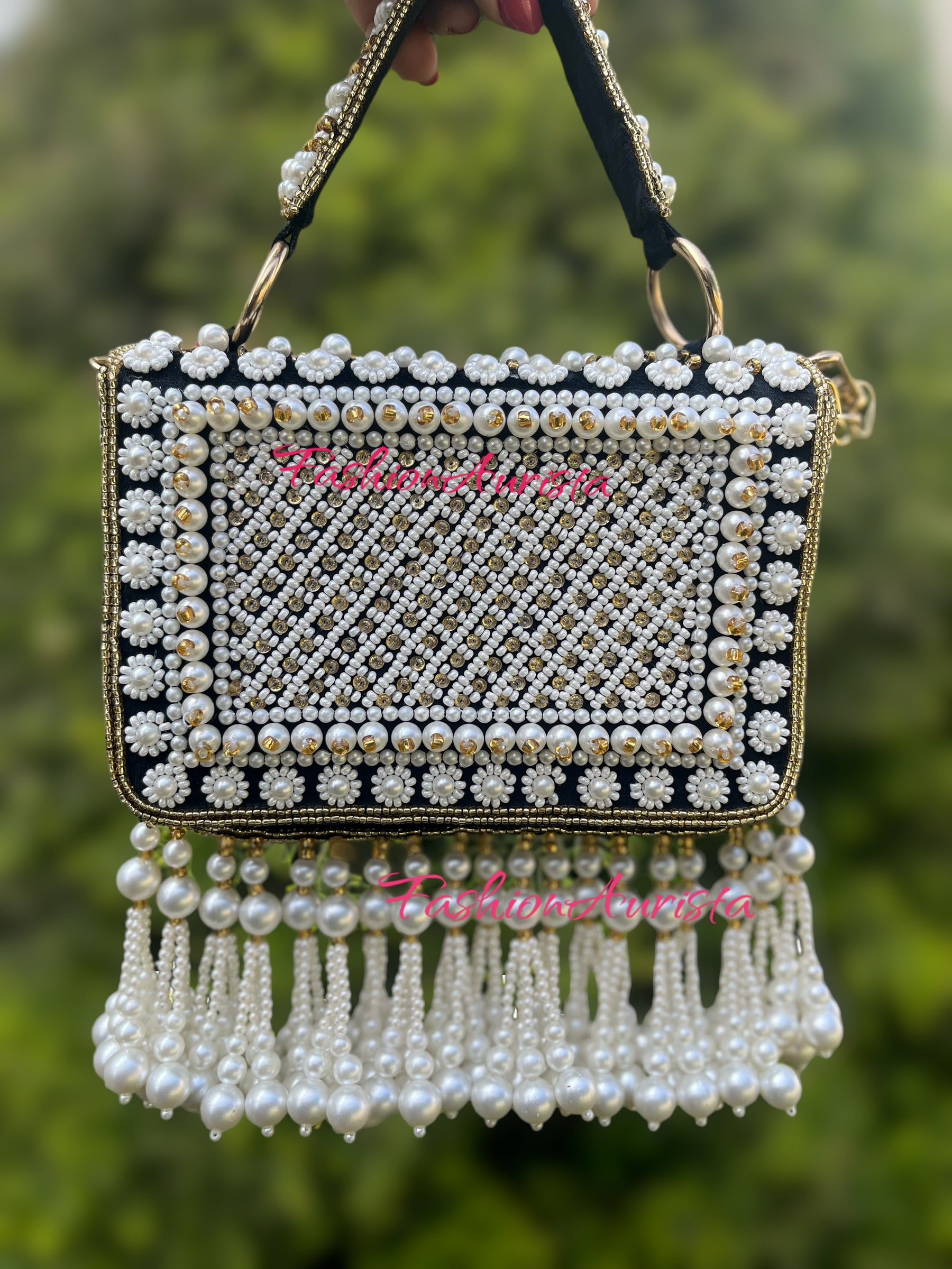 ETASHA PEARL FLAP BAG