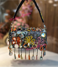 MULTI MIRROR TASSELS FLAP