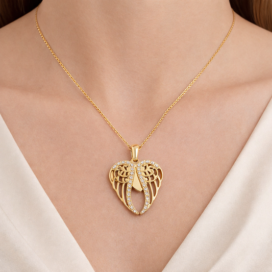 STUDDED WINGS NECKLACE