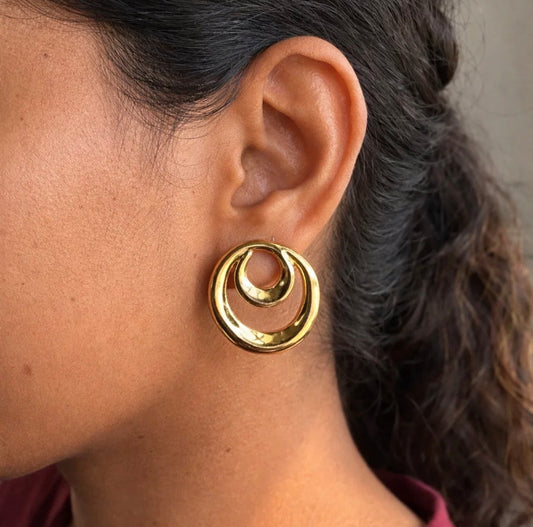 SPIRAL ROUND EARRINGS