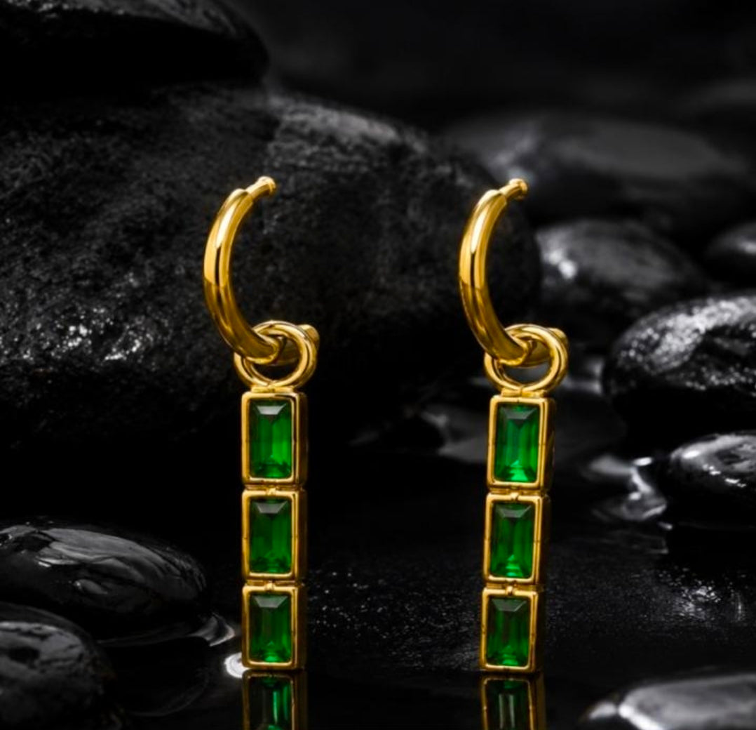 STONED LAYERED EARRINGS