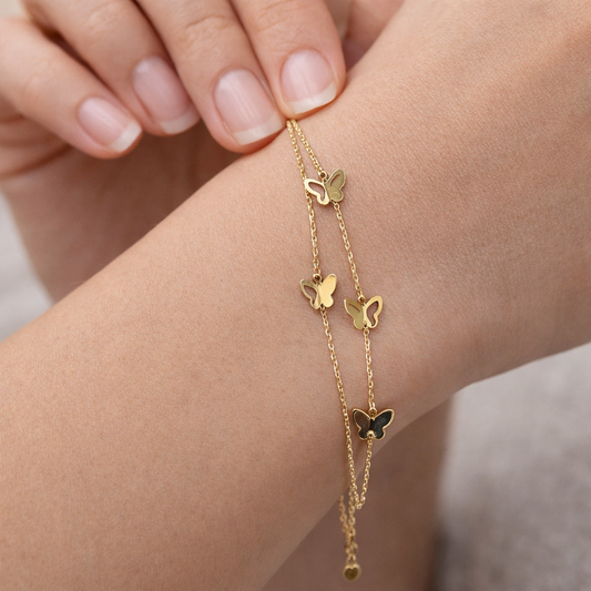BUTTERFLY GOLD CHAIN BRACELET