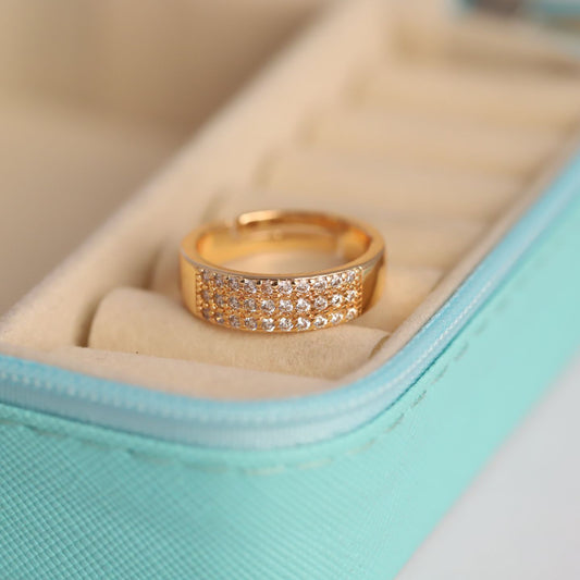 3 LINE STONE RING