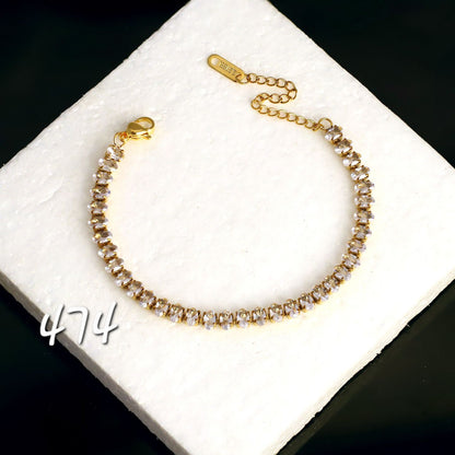 STUD OVAL SHAPED TENNIS BRACELET