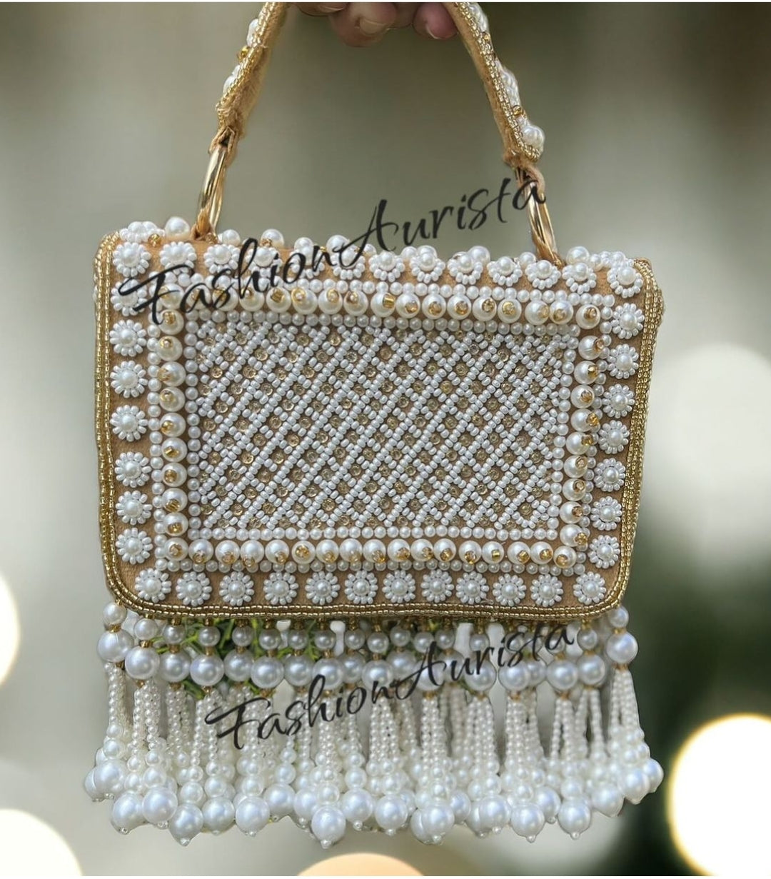 ETASHA PEARL FLAP BAG