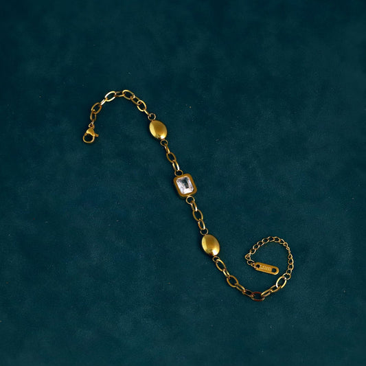 CRYSTAL STONE GOLD BRACELET