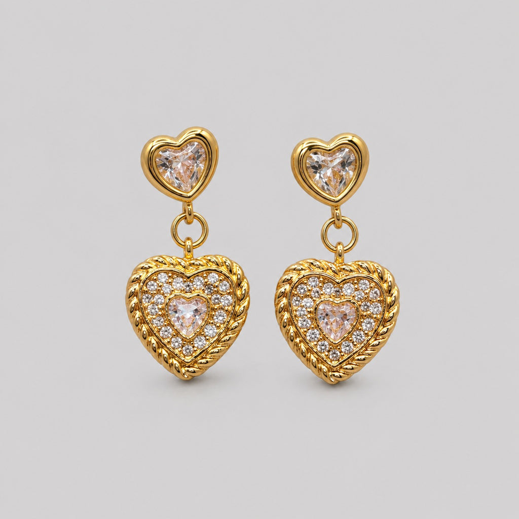 DUAL HEART EARRING