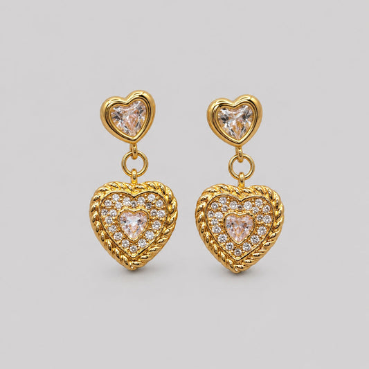 DUAL HEART EARRING