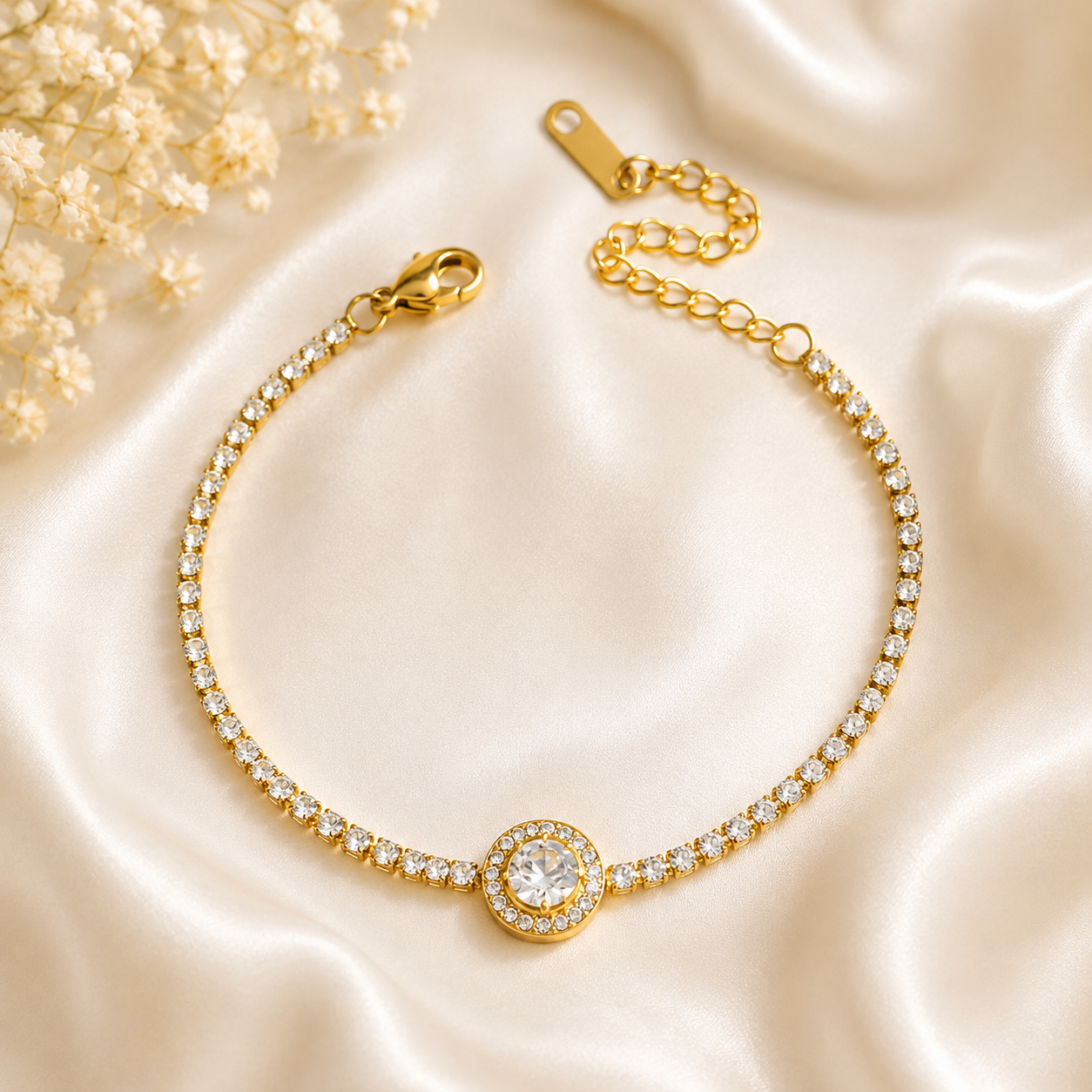 CIRCLE PATTERN TENNIS BRACELET