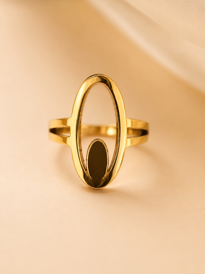 BIG OVAL DOULBLE CIRCLE RING
