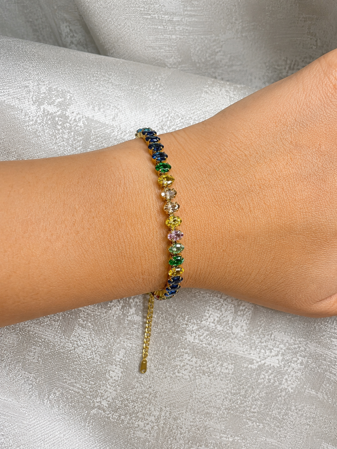 OVAL MULTI STONE TENNIS BRACELET