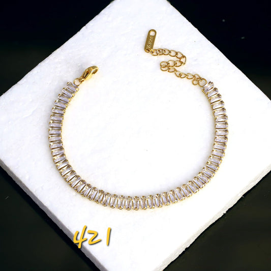 RECT SHAPED TENNIS BRACELET