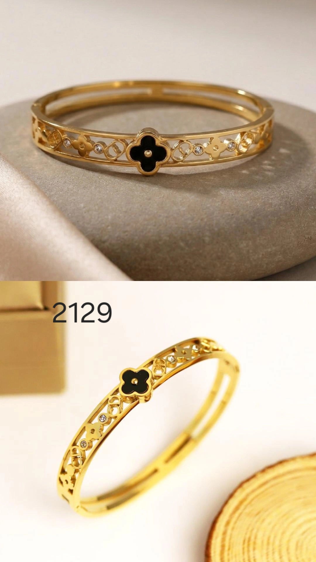 BLACK FLOWER BRACELET
