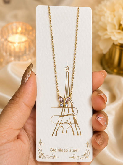 BUTTERFLY STUDDED NECKLACE