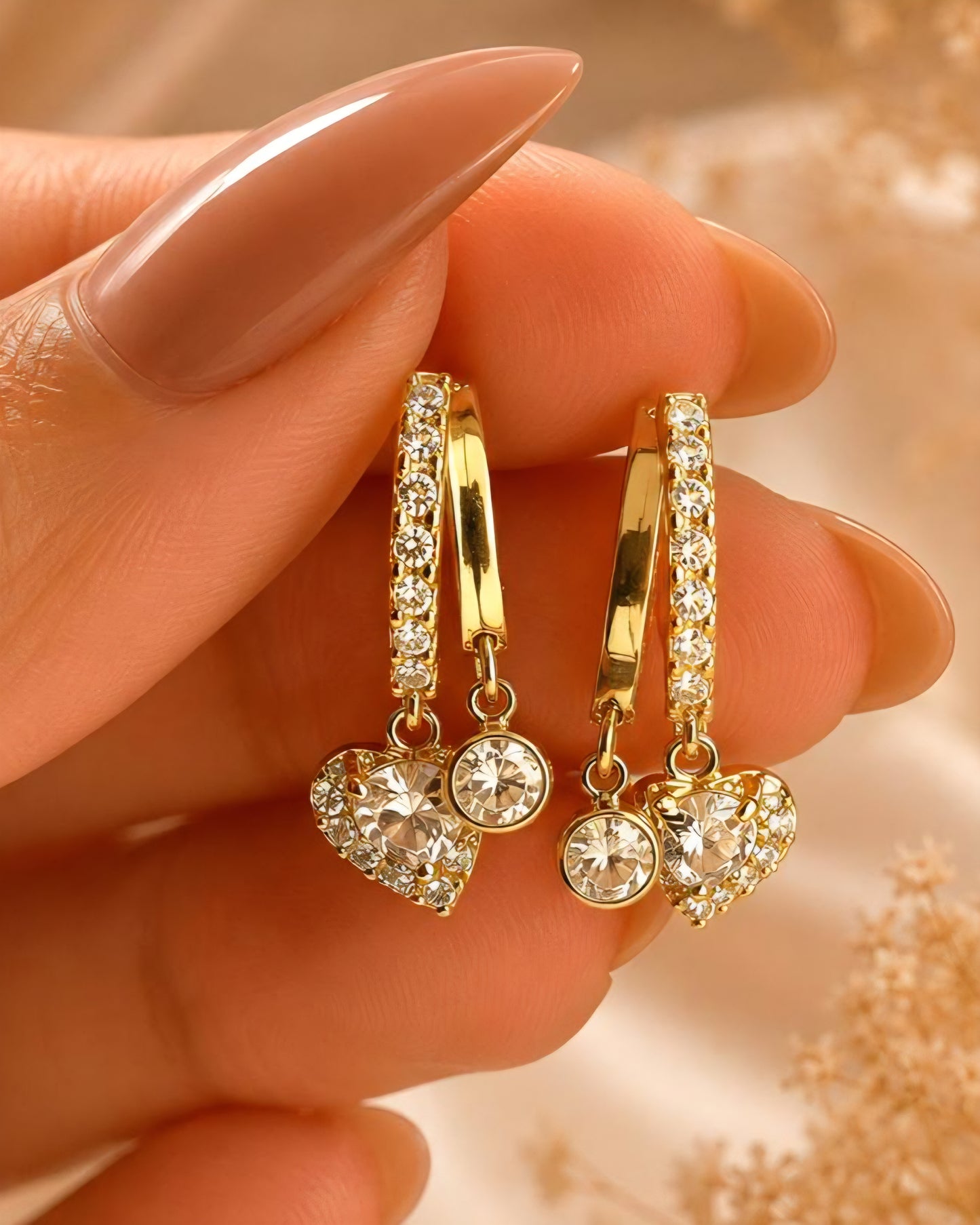 HEART STUDDED EARRING