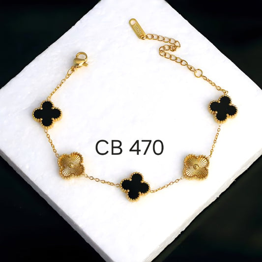 BLACK GOLD CLOVE BRACELET