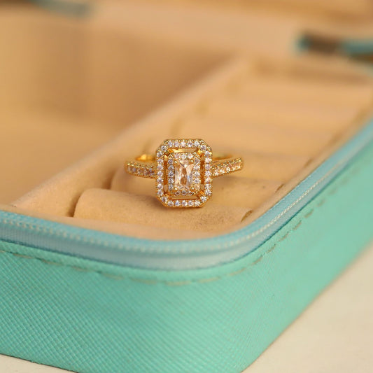 RECT STUDDED RING