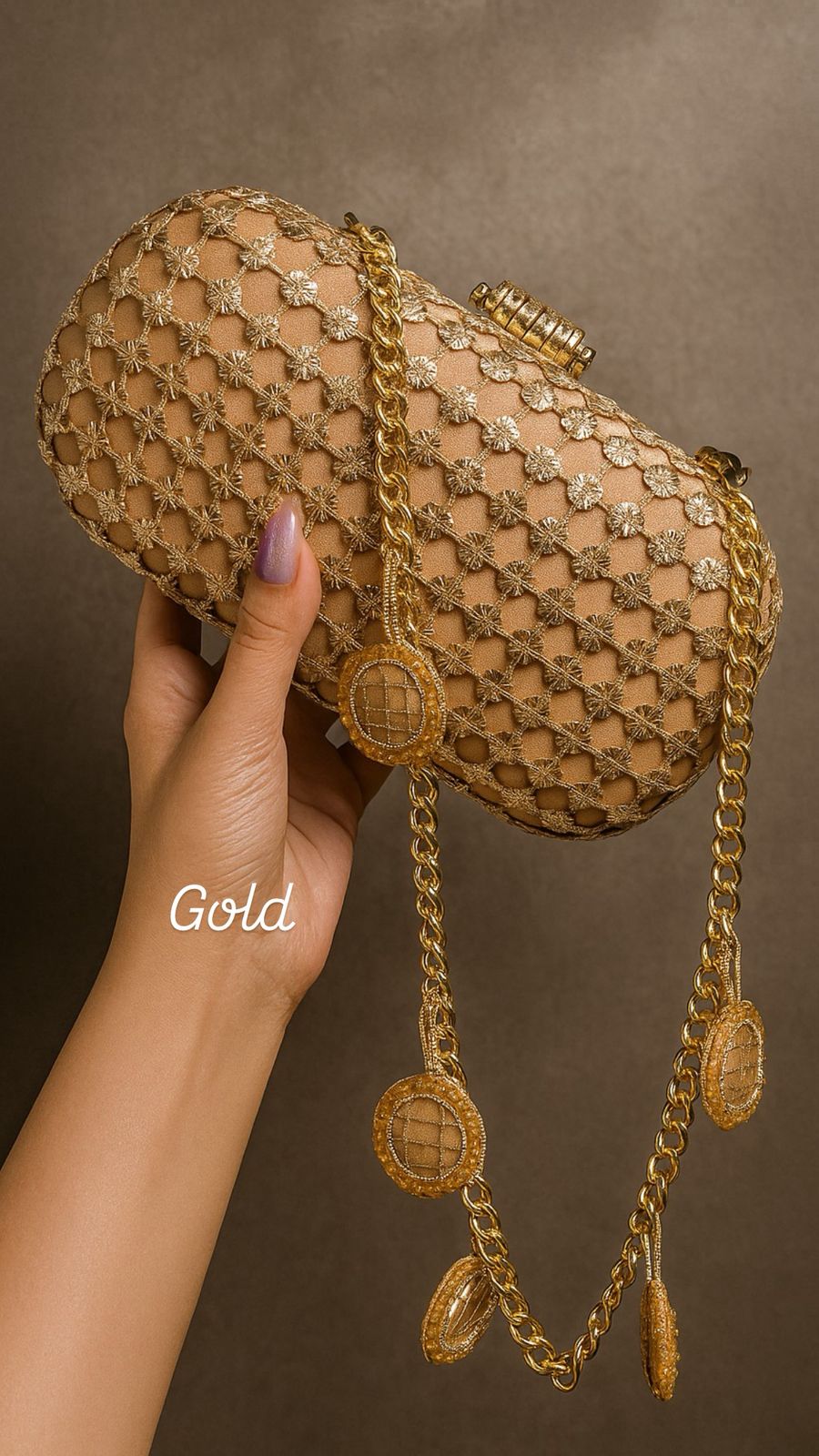 STELLA MIRROR TASSELS CLUTCH