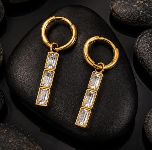 STONED LAYERED EARRINGS