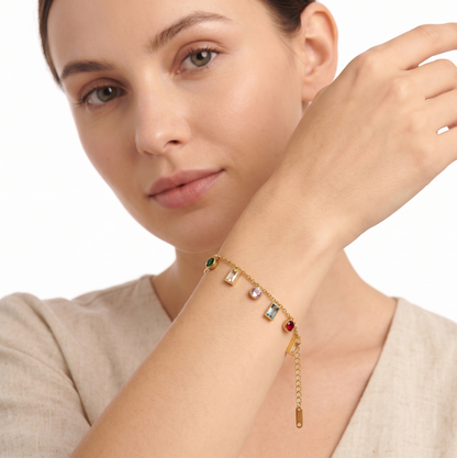 MULTI COLORED STONE BRACELET