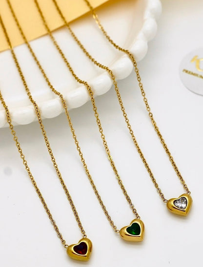 HEART SHAPED STUD NECKLACE