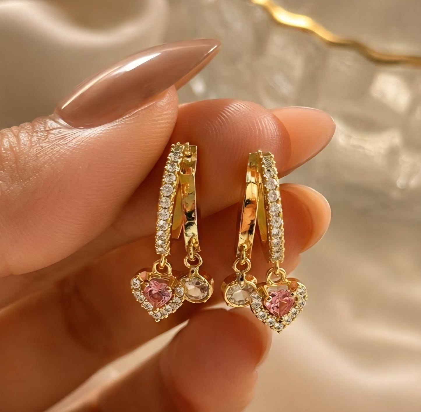 HEART STUDDED EARRING