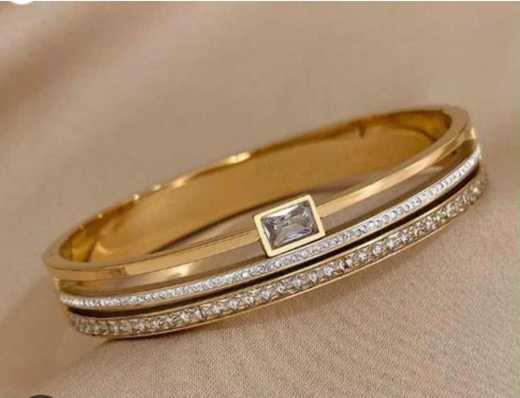 GOLDEN STONE KADA BRACELET