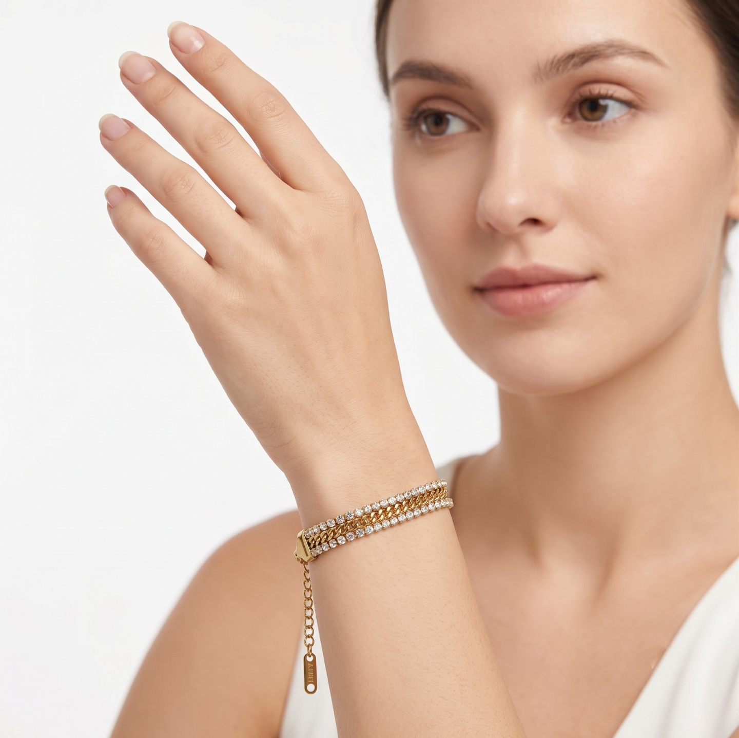 DOUBLE STUDDED LAYERED BRACELET