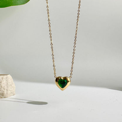 HEART SHAPED STUD NECKLACE