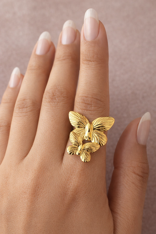 DOUBLE BUTTERFLY RING