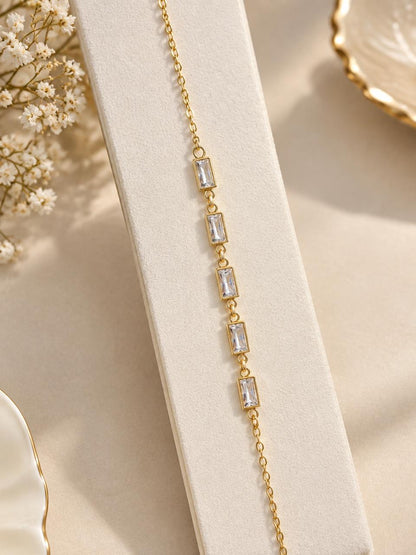 4 STONE CHAIN BRACELET