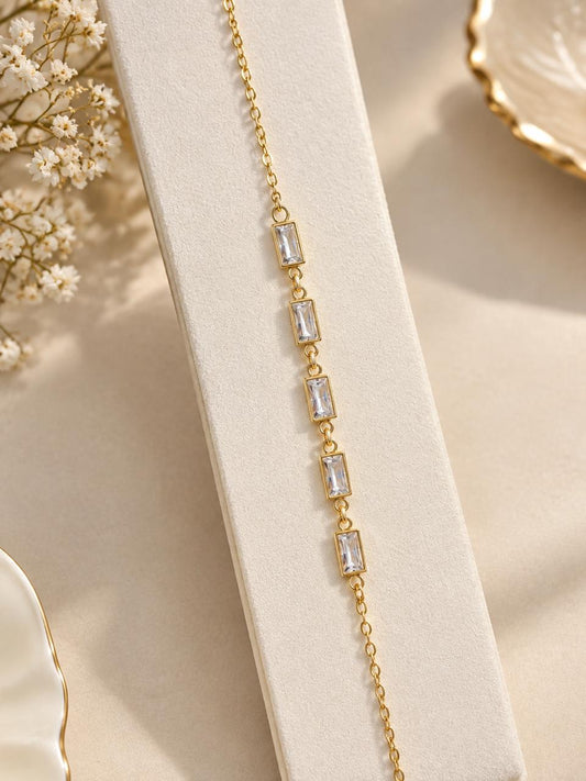 4 STONE CHAIN BRACELET
