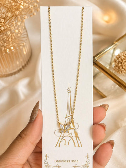 BUTTERFLY STUDDED NECKLACE
