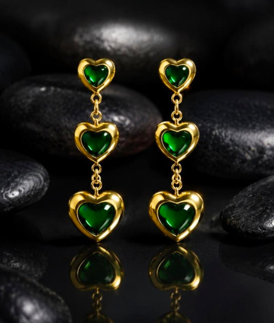 HEART STONE EARRING