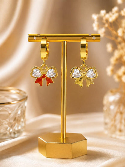 BOW HANGING EARRING