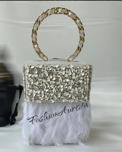 FEATHER CRYSTAL LONG FLAP