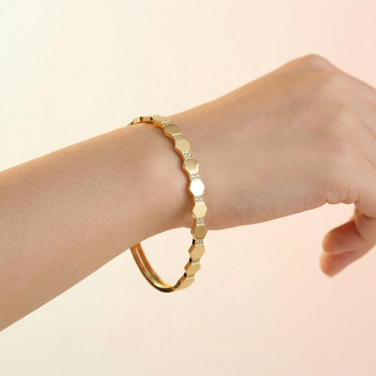 HEXAGONAL STUD BANGLE
