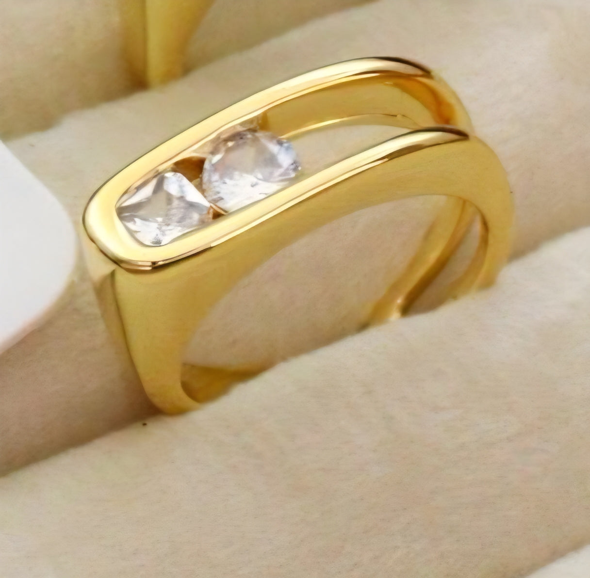 SQ DOUBLE STONE RING