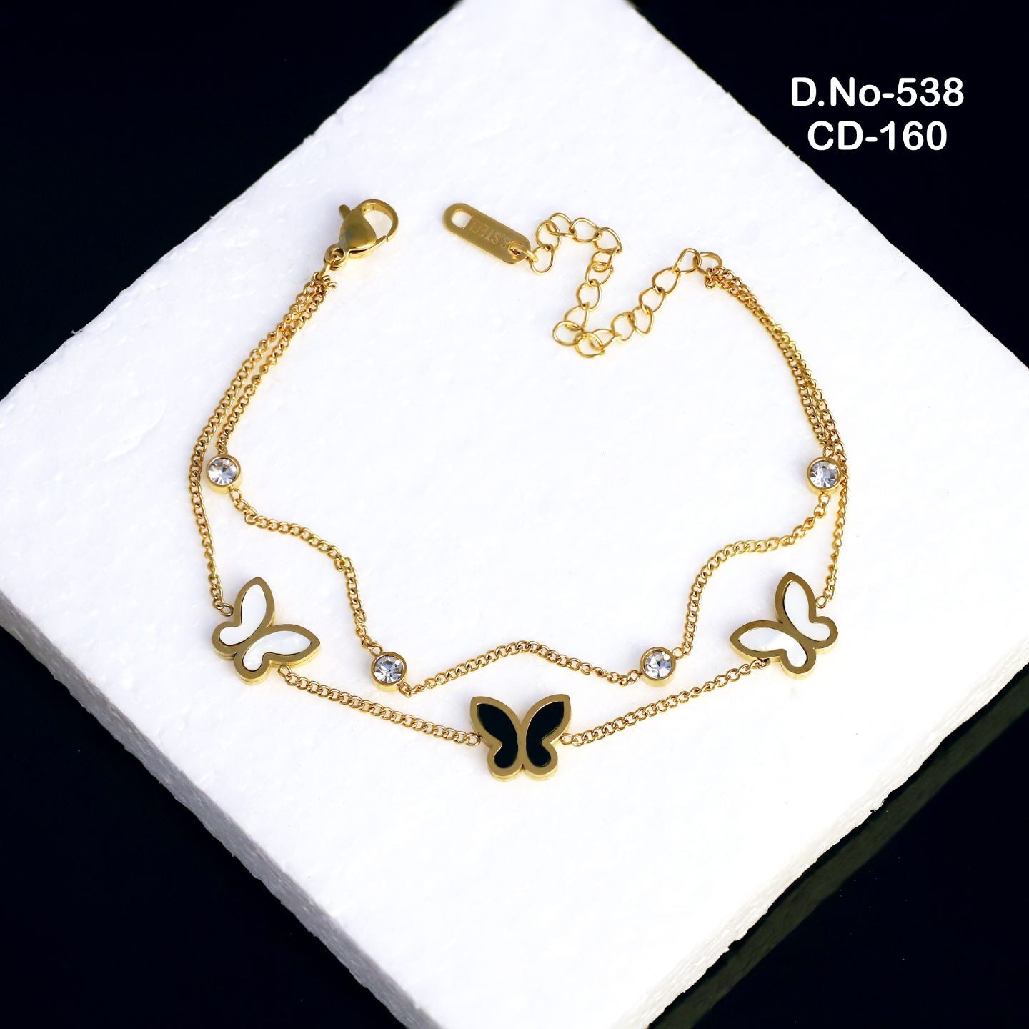 DUAL CHAIN BUTTERFLY BRACELET
