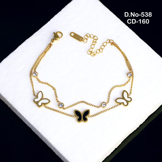 DUAL CHAIN BUTTERFLY BRACELET